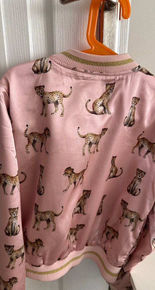 Pembe Leopar Desenli Çocuk Montu h&m - Görsel 4