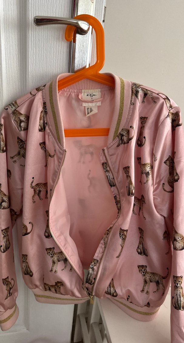 Pembe Leopar Desenli Çocuk Montu h&m - Görsel 5