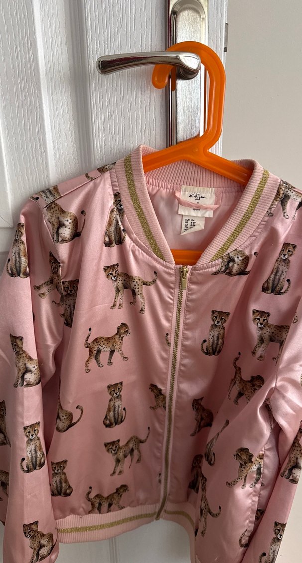 Pembe Leopar Desenli Çocuk Montu h&m - Görsel 2