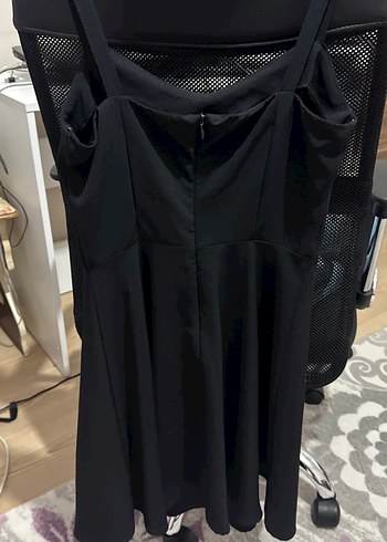 Siyah İnce Askılı Midi Elbise - Görsel 4