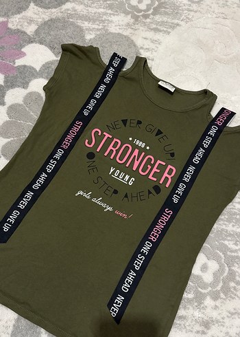 Kız Çocuk Yeşil Baskılı Askılı Tişört-LCW - Görsel 2