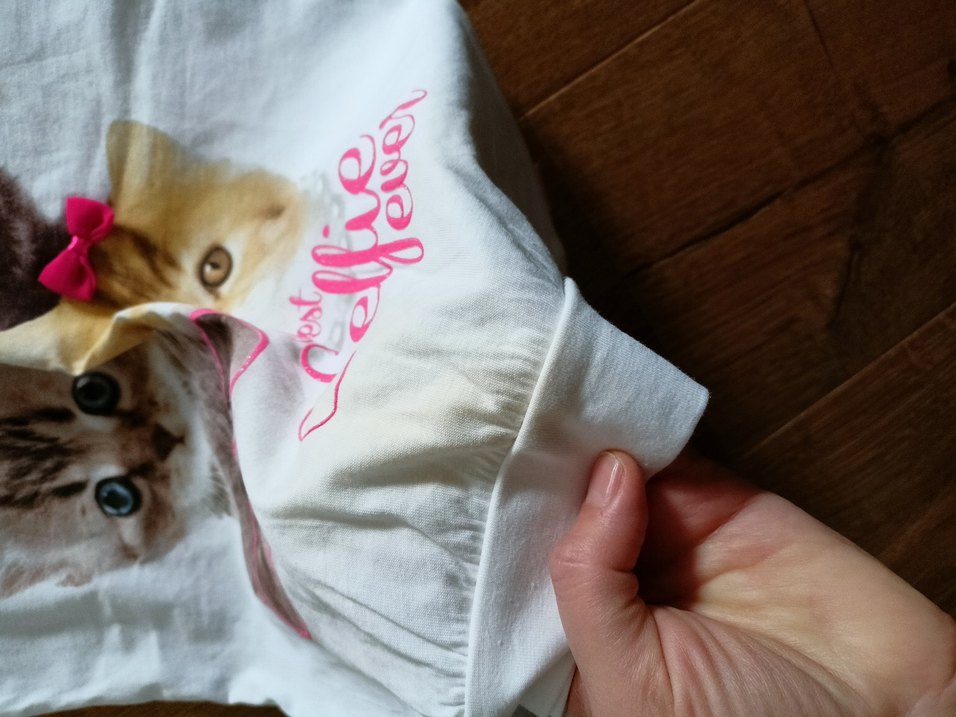 Kız Çocuk Baskılı Kısa Kollu Tişört - Görsel 3