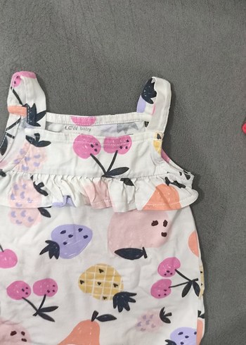 Beyaz Pastel Desenli Bebek Kız Tulum - Görsel 4