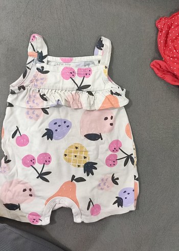 Beyaz Pastel Desenli Bebek Kız Tulum - Görsel 2