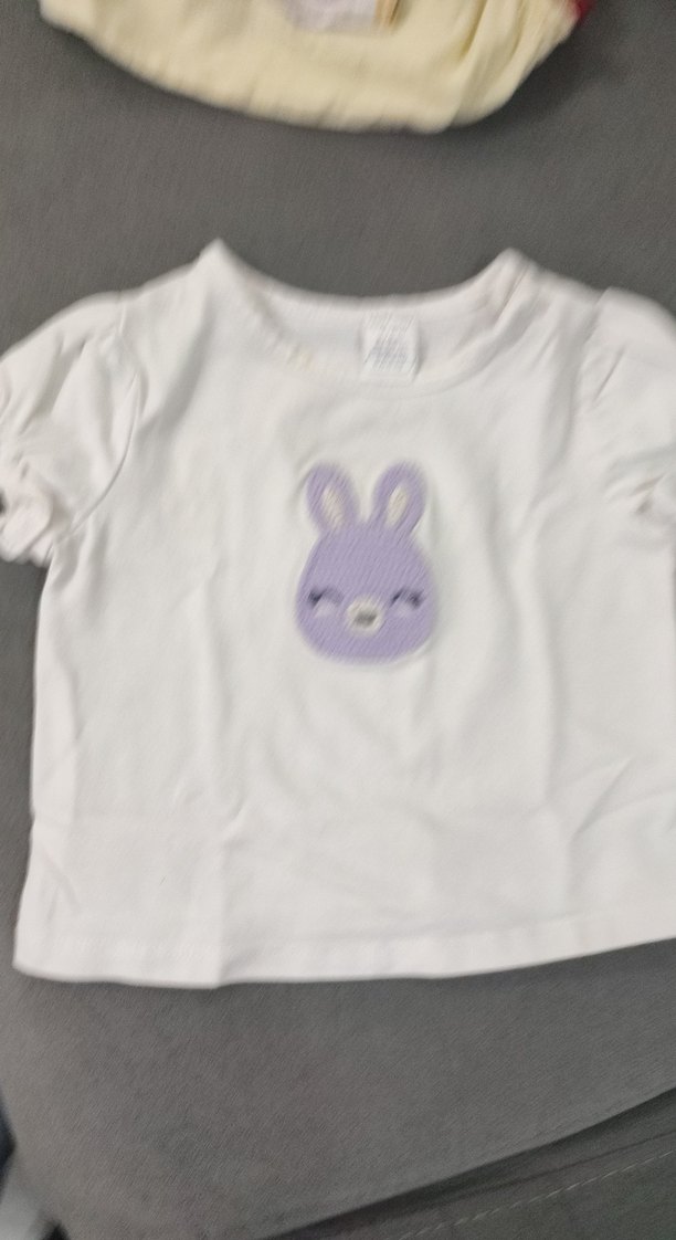 Kız Çocuk Beyaz Nakışlı Fırfırlı Tişört - Görsel 2