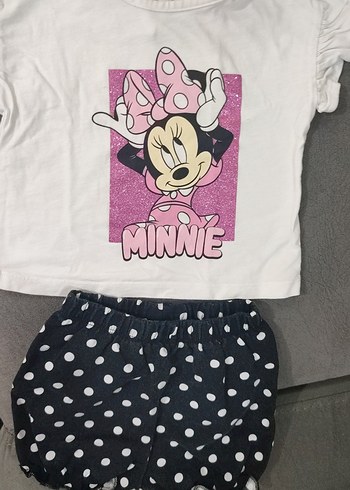 Kız Bebek Minnie Baskılı Fırfırlı Takım - Görsel 3