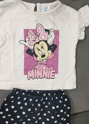Kız Bebek Minnie Baskılı Fırfırlı Takım - Görsel 2