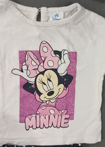 Kız Bebek Minnie Baskılı Fırfırlı Takım - Görsel 4
