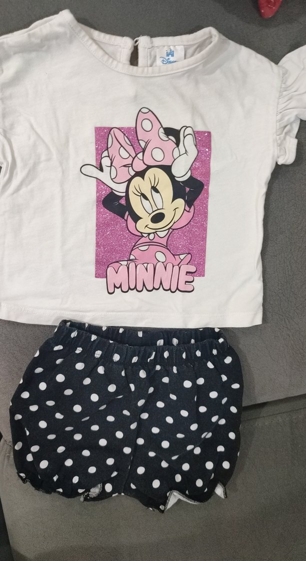 Kız Bebek Minnie Baskılı Fırfırlı Takım - Görsel 3