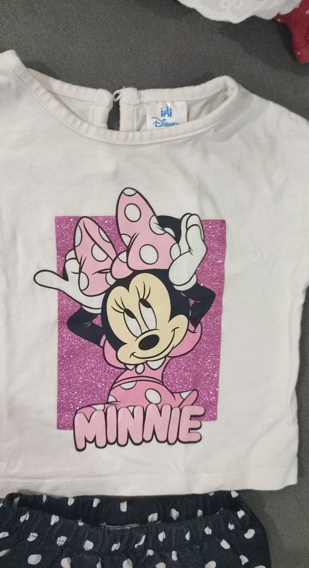 Kız Bebek Minnie Baskılı Fırfırlı Takım - Görsel 4