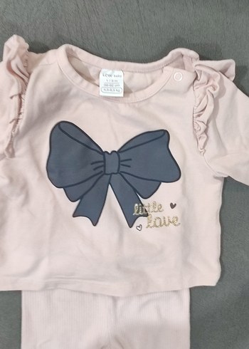 Pembe Fırfırlı Uzun Kollu Bebek Kız Takımı - Görsel 3