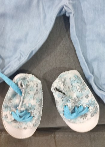 Bebek Erkek Denim Pantolonlu Beyaz Body Takımı - Görsel 2