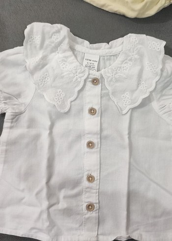 Kız Çocuk Beyaz Nakışlı Kısa Kollu Gömlek - Görsel 4