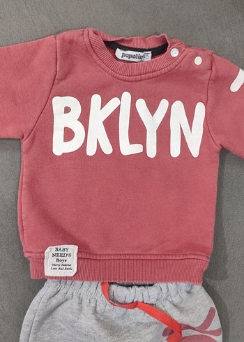 Gri Baskılı Örme Bebek Erkek Takımı - Görsel 2