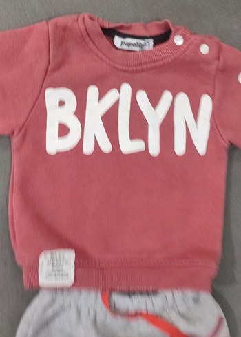 Gri Baskılı Örme Bebek Erkek Takımı - Görsel 3