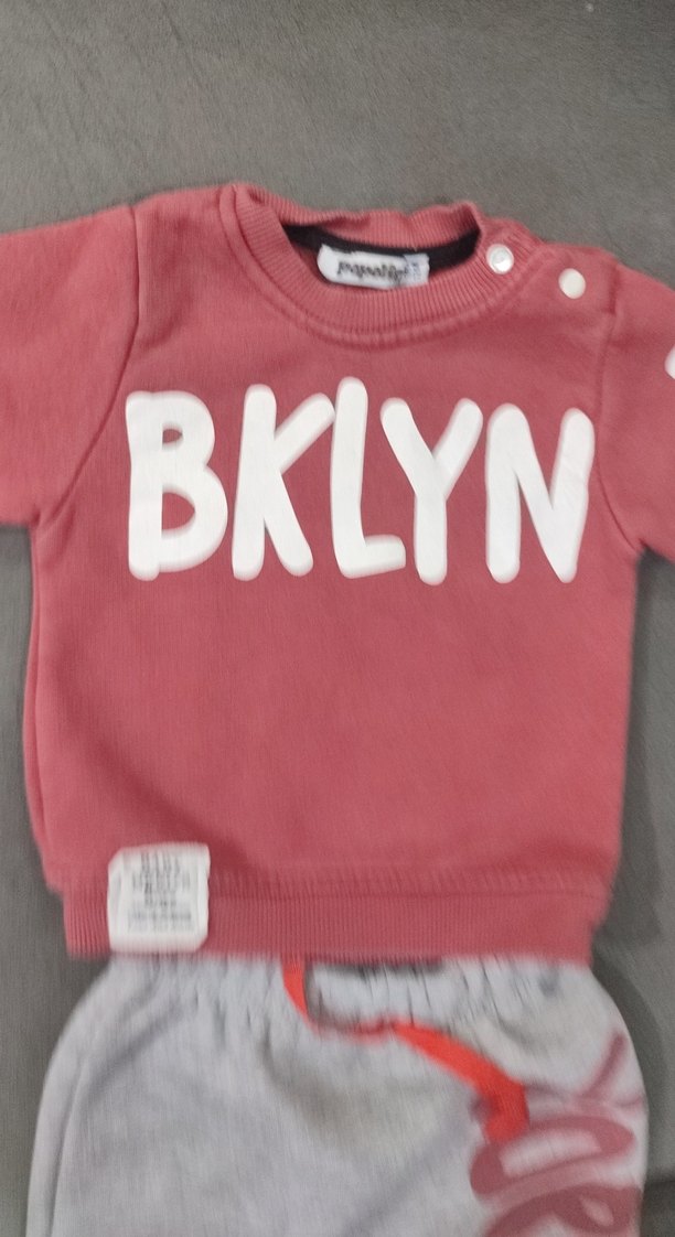 Gri Baskılı Örme Bebek Erkek Takımı - Görsel 3