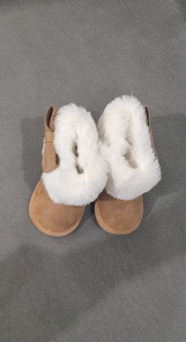 Kızlar için Kahverengi Kürklü Sıcak Terlik - Görsel 2