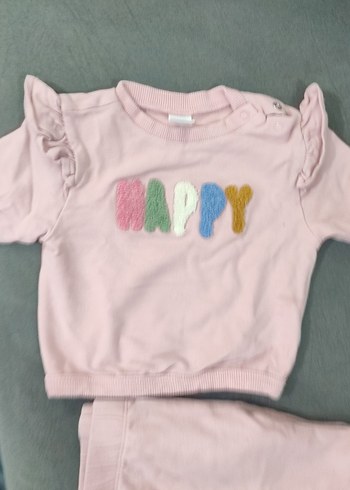 Pembe Fırfırlı Nakışlı Bebek Kız Takımı - Görsel 3