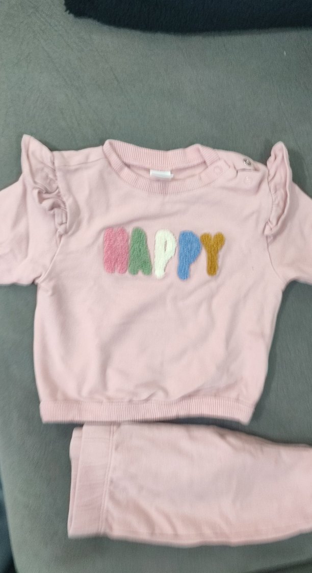 Pembe Fırfırlı Nakışlı Bebek Kız Takımı - Görsel 3