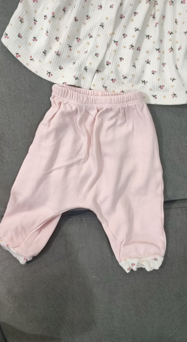 Dantelli Beyaz Uzun Kollu Bebek Kız Takımı - Görsel 3