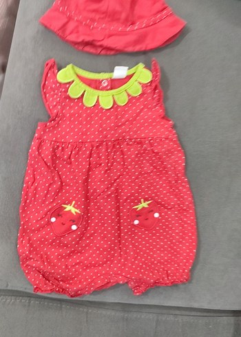 Nakışlı Fırfırlı Kız Bebek Tulum ve Şapka - Görsel 5