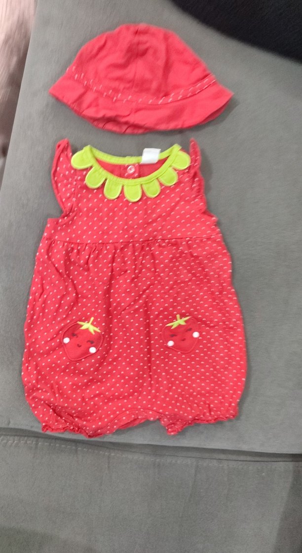 Nakışlı Fırfırlı Kız Bebek Tulum ve Şapka - Görsel 5