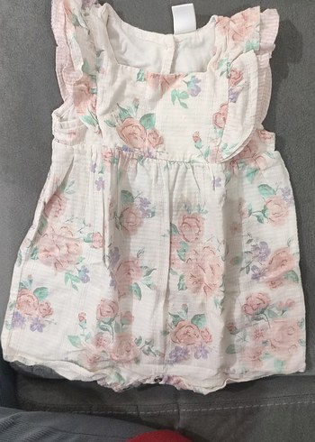 Pembe Çiçekli Bebek Tulum - Görsel 3