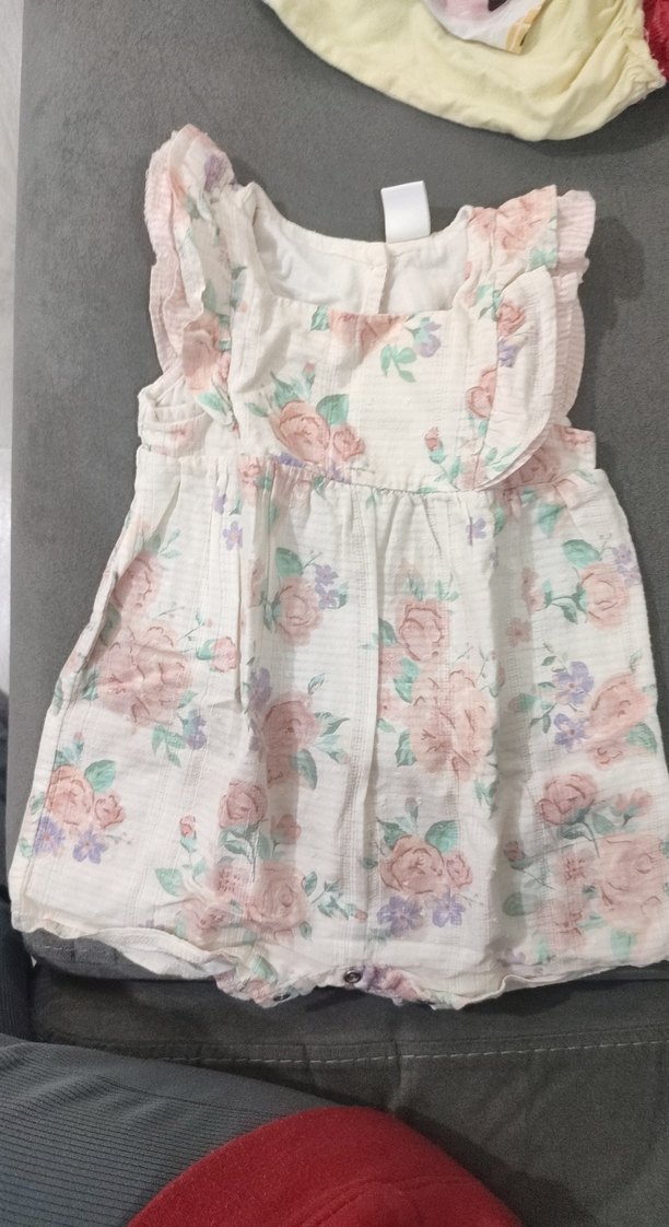 Pembe Çiçekli Bebek Tulum - Görsel 2