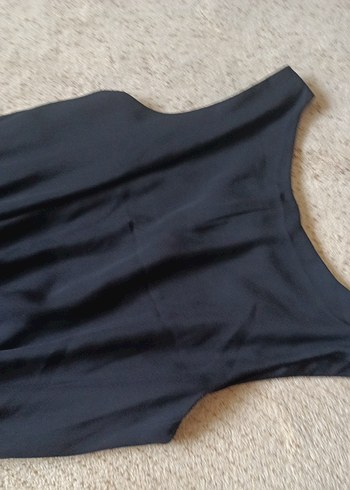 Siyah V Yakalı Kadın Midi Elbise - Görsel 5