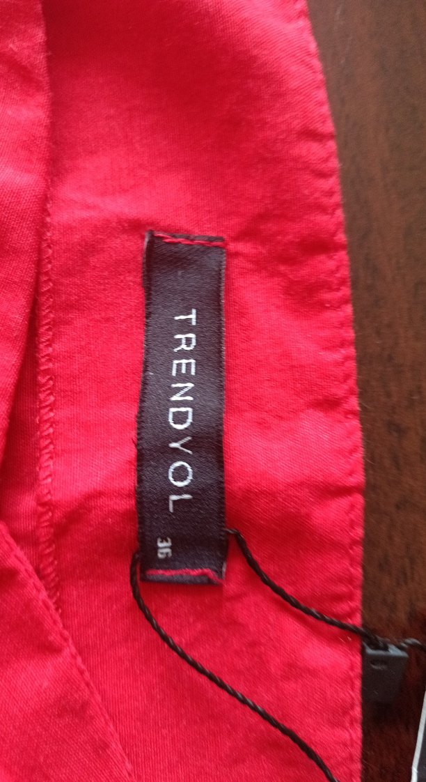 Kısa Kollu Kırmızı genç kız bluz - Görsel 2