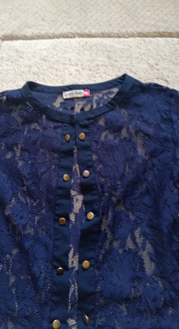 Kız Çocuk Lacivert Düğmeli Bolero - Görsel 2