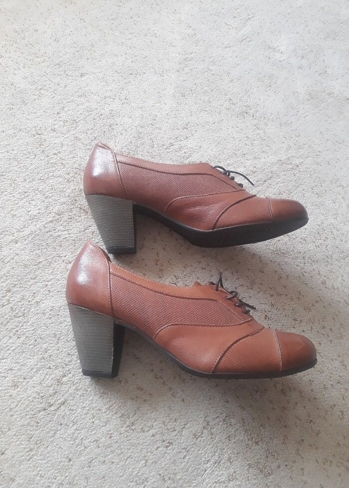 Bayan hakiki deri kahverengi ayakkabı - Görsel 3
