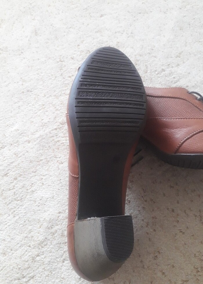 Bayan hakiki deri kahverengi ayakkabı - Görsel 4