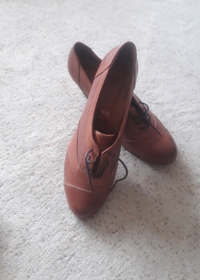 Bayan hakiki deri kahverengi ayakkabı - Görsel 5