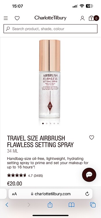  Beden Charlotte tilbury airbrush flawless setting spray sabitleme spre