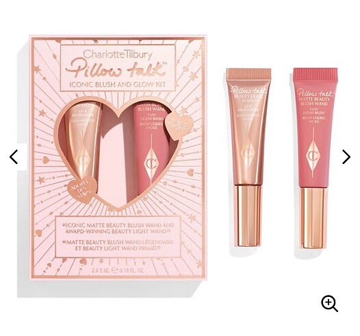  Beden Renk Charlotte tilbury pillow talk iconic blush glow kit set