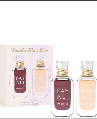 Huda Beauty Kayali vanilla 28 vanilla candy rock sugar mini duo set