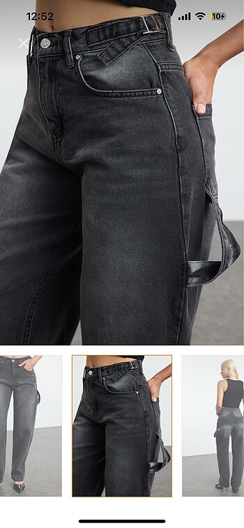 36 Beden gri Renk Trendyolmilla Jean