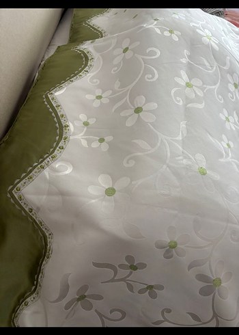 Nakışlı Beyaz Nevresim ve Çarşaf Seti - Görsel 5