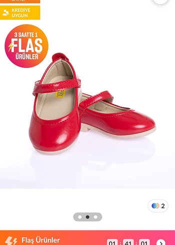 Kız Çocuk Kırmızı Rugan Babet - Görsel 2