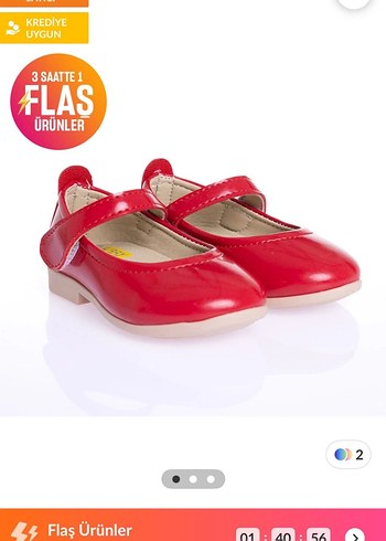 Kız Çocuk Kırmızı Rugan Babet - Görsel 3