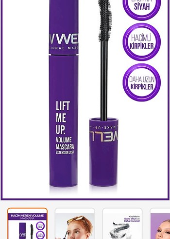New Well Lift Me Up Hacim Maskarası 8 ml Mor - Görsel 6