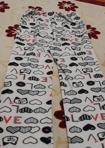 Diğer Renkli Desenli Rahat Kadın polar pijama