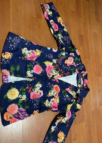 Çiçek Desenli Kadın Blazer Ceket - Görsel 2