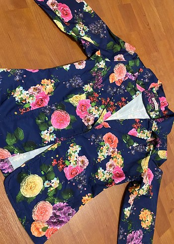 Çiçek Desenli Kadın Blazer Ceket - Görsel 3