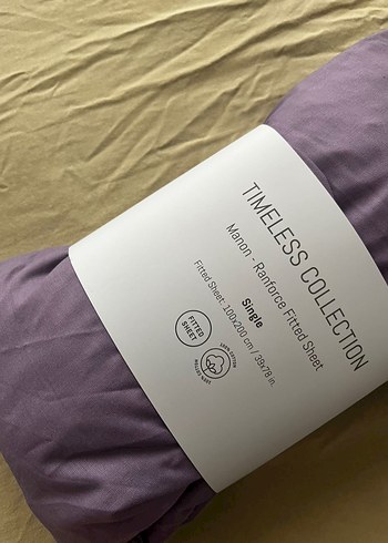 Mor tek kişilik lastikli çarşaf - Görsel 4