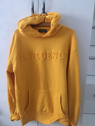 Sarı uzun oversize sweatshirt