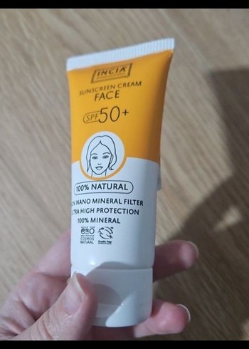 INCIA SPF50+ Yüz Güneş Kremi 100% Doğal - Görsel 3