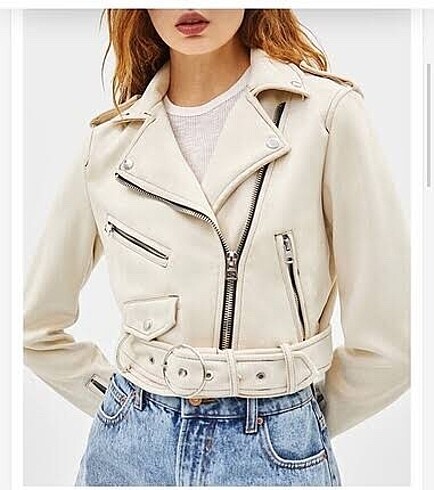Bershka Krem Süet Ceket
