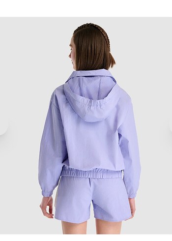 Kadın Mor Kapüşonlu ince ceket,mont - Görsel 3